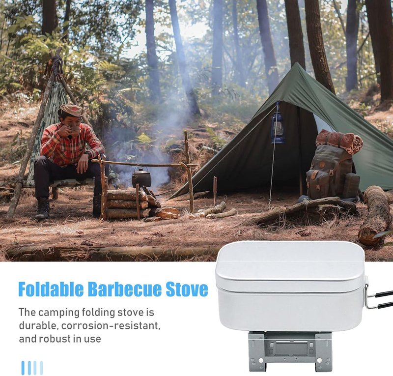 Solid Fuel Tablet Pocket Stove, 2 PCS Backpacking Folding Pocket Stove Outdoor Travel Portable Stove Ultralight Alcohol Camping Stove For Hiking, Camping