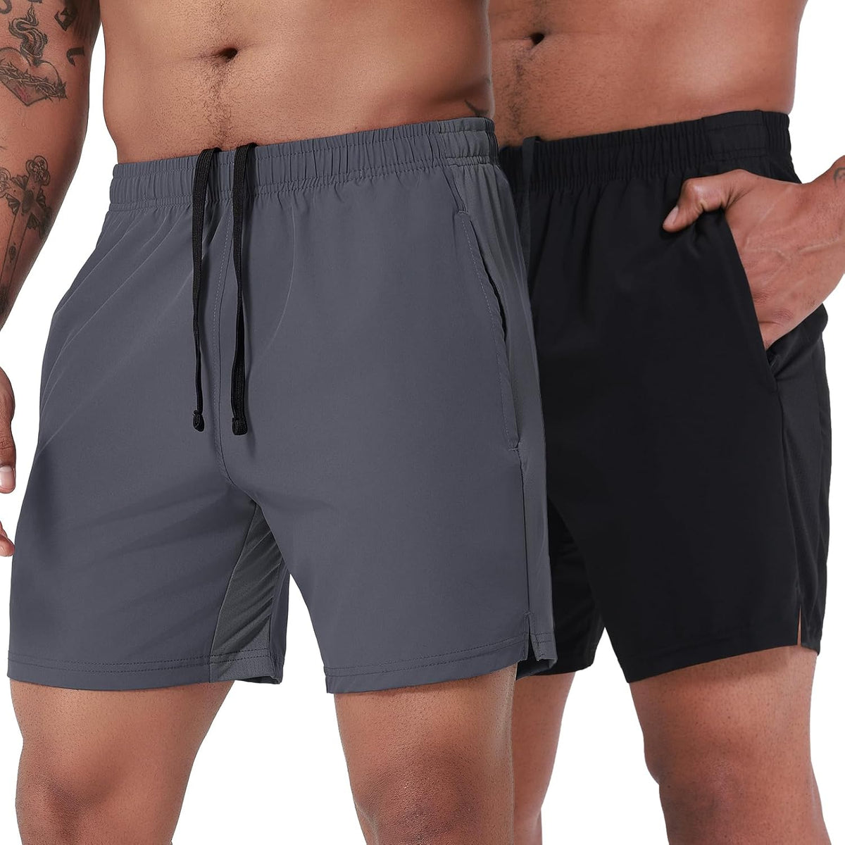 VPOS Men's Athletic Shorts - Lightweight Quick-Dry Workout Shorts | 5/7 Inch Inseam, Ideal for Gym & Running