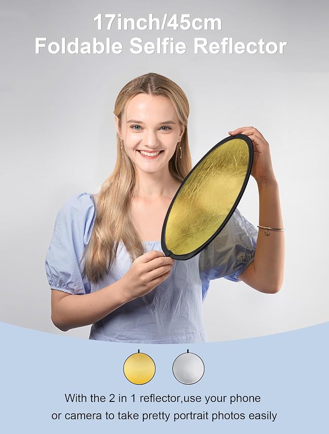 Selens 2 in 1 Foldable 17inch/45cm Light Reflecto, Collapsible Disc Photography