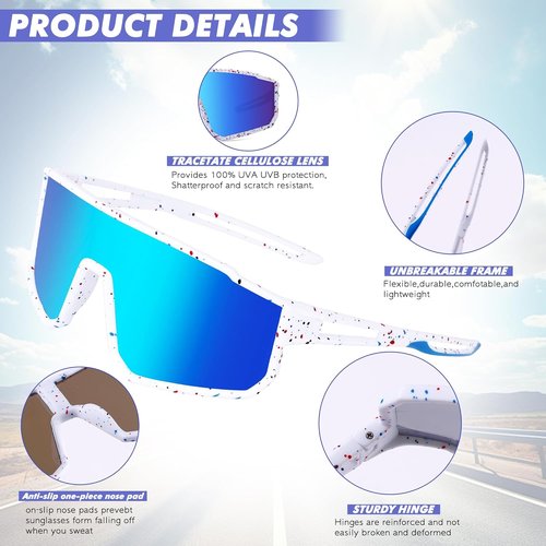 KesaPlan Kids Baseball Polarized Sunglasses - Youth Sports Eyewear for Ages 6-14 | Perfect for Softball & Cycling