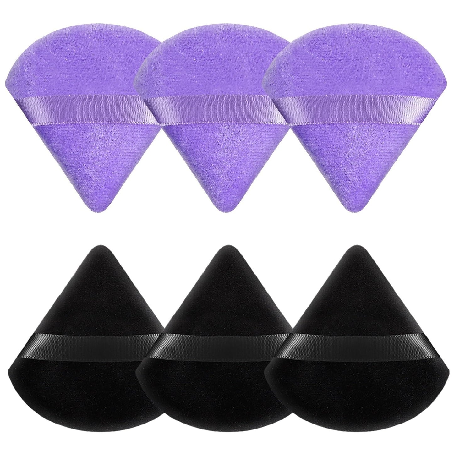 Pimoys 6 Pieces Powder Puff Face Soft Triangle For Loose And Body Powder, Velour Makeup Blender Sponge Set Setting Powder Puff B