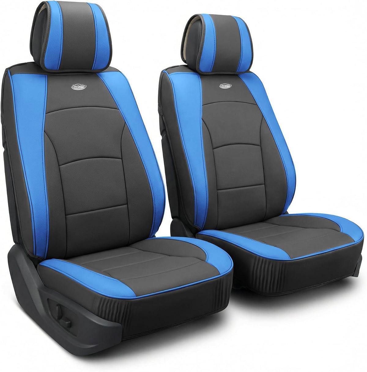 FH Group Car Seat Cover for Back Seat Faux Leather - Universal Fit, Rear Seat Covers for Cars with Rear Split Bench, Car Seat Cushions, Car Interior Accessories for SUV, Sedan, Van Brown Black