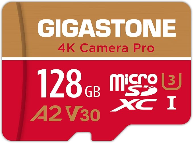 【5-Years Data Recovery】 GIGASTONE 128GB Micro SD Card, 4K Video Recording