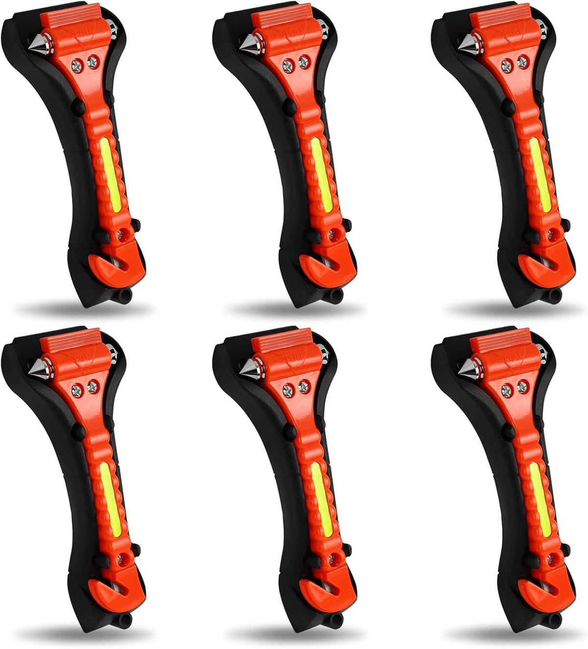 MorTime 6 Pack Car Safety Hammer Window Breaker, Car Emergency Escape Tool, Window Hammer Seat Belt Cutter