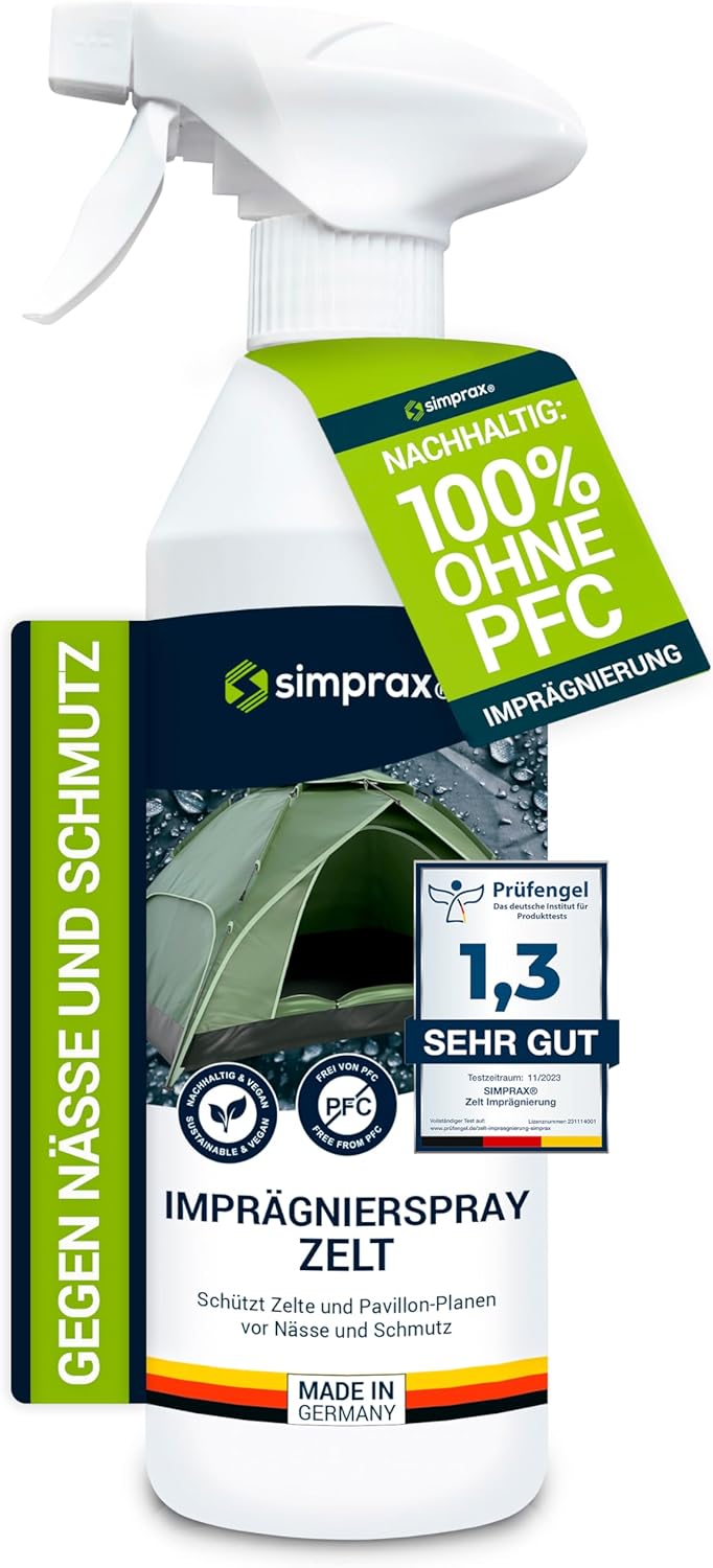 Simprax® Waterproofing Spray - Eco-Friendly, UV-Stable & Biodegradable | Enhances Water-Repellency for Tents & Textiles