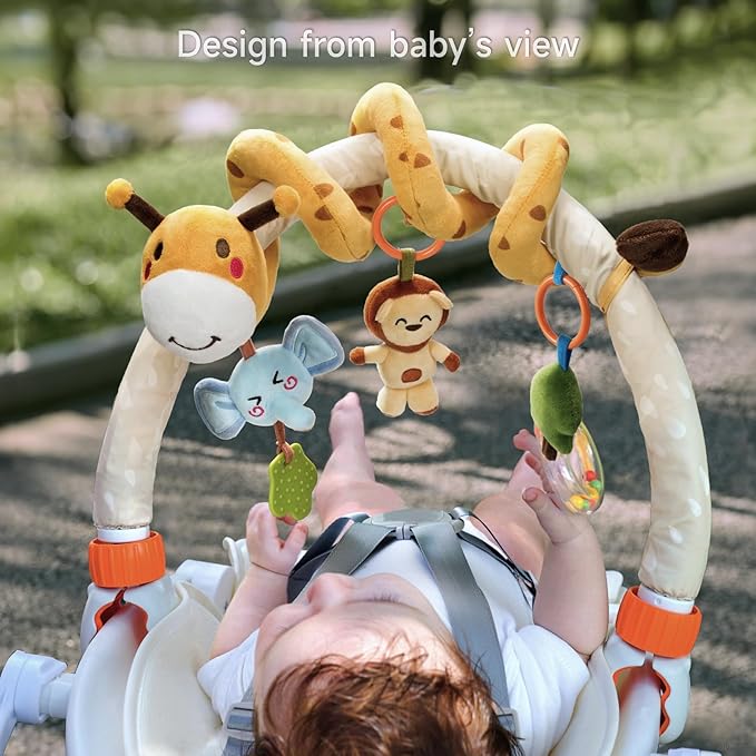 TUMAMA Baby Stroller Arch Toy,Portable Baby Mobile for Bassinet,Car Seat Crib Accessories Travel Activity Arch for Babies Infants 0-12 Months
