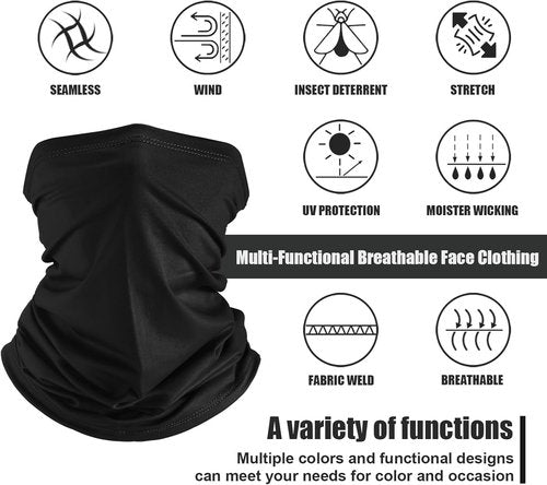 Geyoga UV Protection Cooling Neck Gaiter - Breathable Summer Face Mask Scarf | 6 Pieces Set