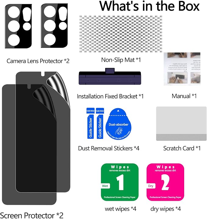 LYWHL Anti-Spy Full Adhesive Flexible Film + Camera Lens Glass Protector