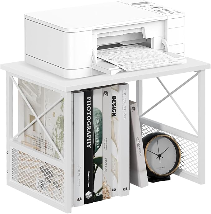 Printer Stand for Desk, Desktop Printer Stand Shelf Organzier for Home Office
