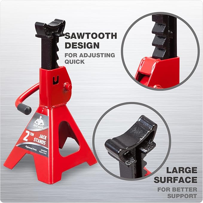 Jack Boss Jack Stands Low Profile 2 Ton(4000 LBs) Lifting Car Stand, Fit Use for Cars Automotive Small Vehicles, 2 Pack