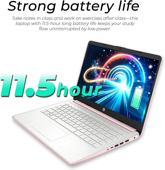 HP New Everyday Laptop • 2026 Edition • 128GB SSD • Microsoft Office 365 Included • Intel N150 CPU • Thin & Portable • Fast Response • Long Battery Life • Windows 11 • Rose Gold