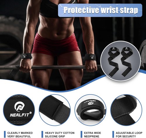 NEALFIT Barbell Pad Set - Extra Thick Neck & Shoulder Support Cushion for Squats & Hip Thrusts | Olympic Bar Pad for Weightlifting