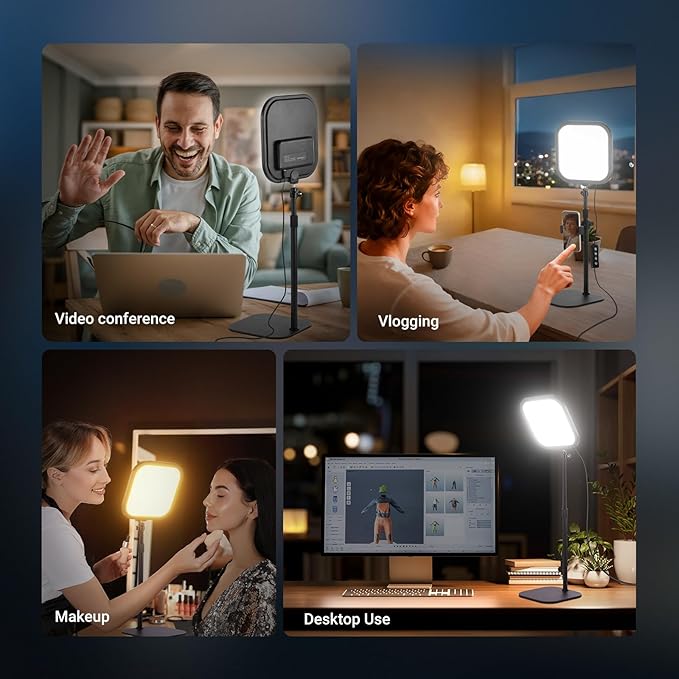 NEEWER Basics 10.8" Video Conference Lighting, 15W Bi Color Edge Lit Full
