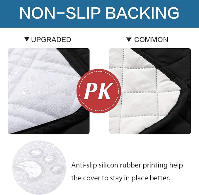 Waterproof Dog Bed Covers for Couch Protection, Water-Resistant Soft Dog Pet Blanket Anti-Slip Dog Blanket for Bed, for Furniture Bed Couch Sofa (Black,82x82inch)