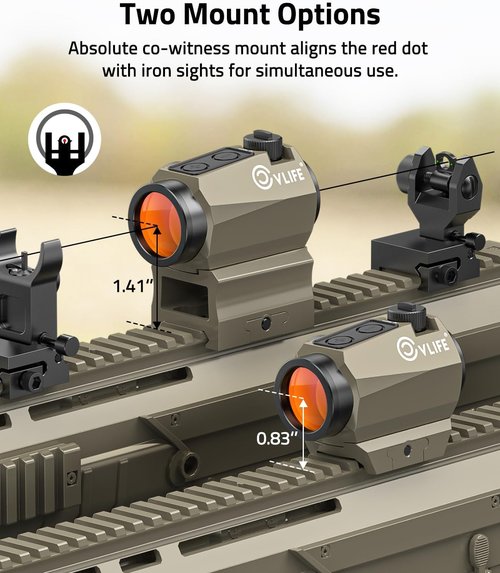 CVLIFE Red Dot Sight - Motion Awake 2 MOA Optics | IPX7 Waterproof, 50,000H Battery Life, 1x20mm