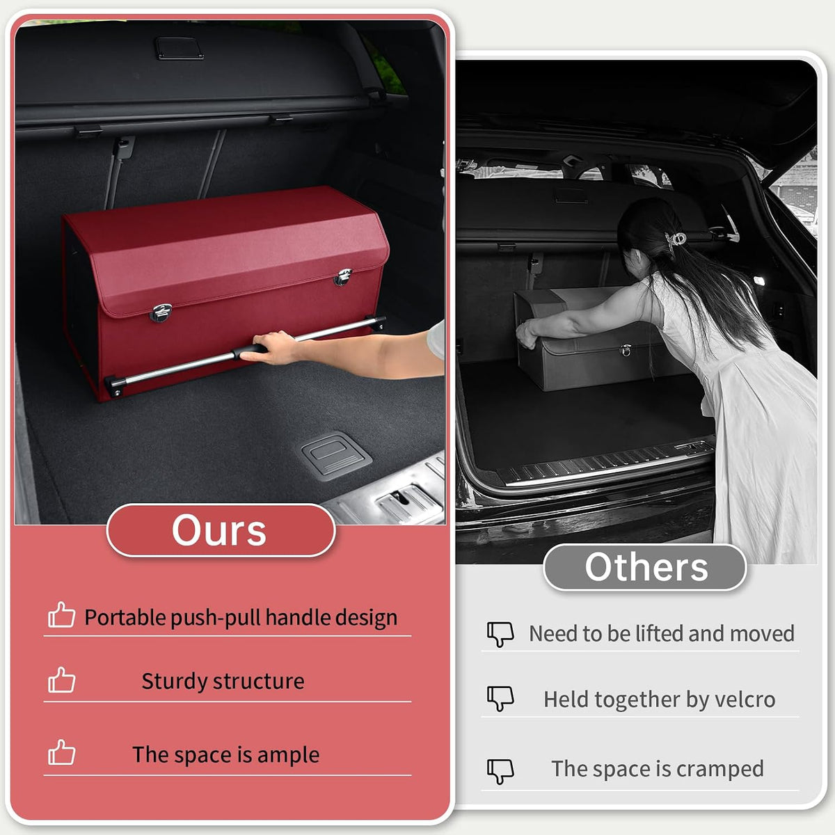 Trunk Organizer for Car with Lid Leather Trunk Organizer Car Organizer