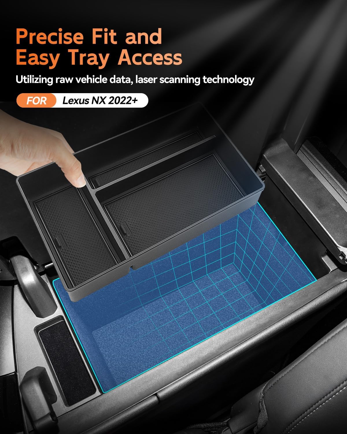 CDEFG for Lexus NX 2022-2026 Accessories Center Console Organizer Tray NX (NX 250, NX 350, NX 350 F Sport Handling,450h+) Armrest Storage Middle Console Insert 2022 2023 2024 2025 2026