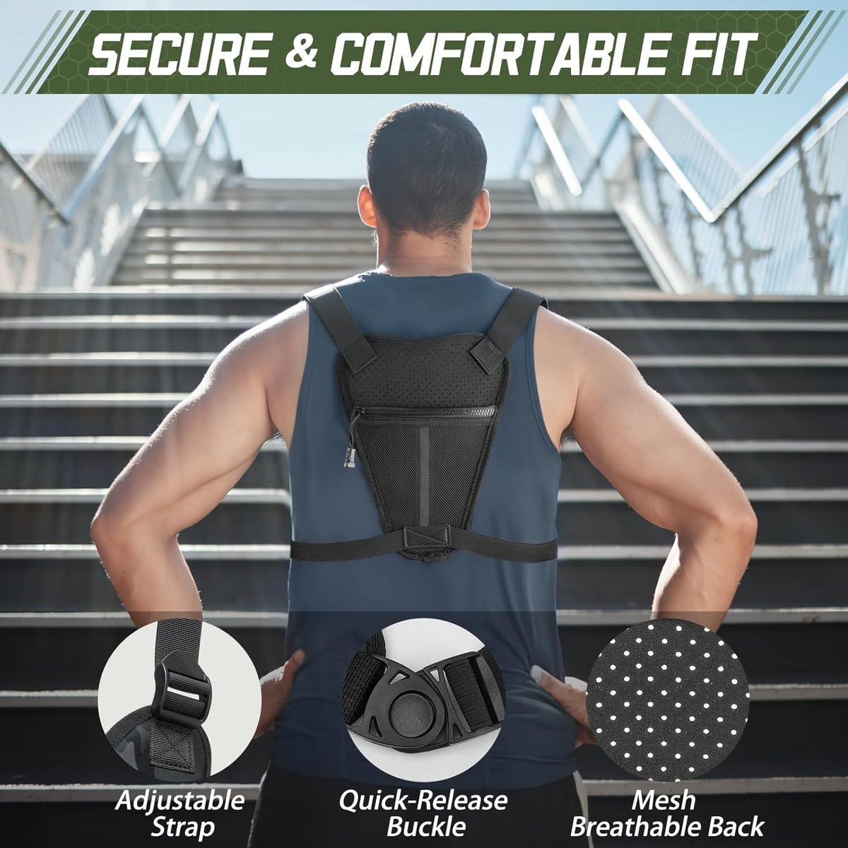 OCKLILY Chest Bag - Versatile Outdoor Sports Vest for Running, Cycling, Hiking & Travel - Unisex Design