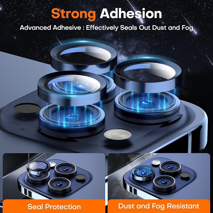 for iPhone 15 Pro/15 Pro Max Camera Lens Protector, Tempered Glass Screen