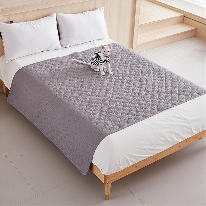 GIBZ Waterproof Dog Bed Blanket Cover Anti Slip Pet Furniture Protector Washable Large Washable Quilted Mat for Indoor, Khaki, 75x180cm