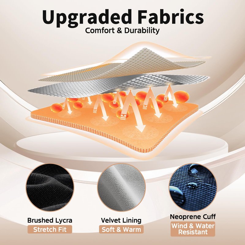 Upgraded Heated Glove Liners for Men & Women, Thin Rechargeable Gloves with Graphene Heating, Touchscreen Compatible, Fast Charge Warmth for Winter Sports & Outdoor Use