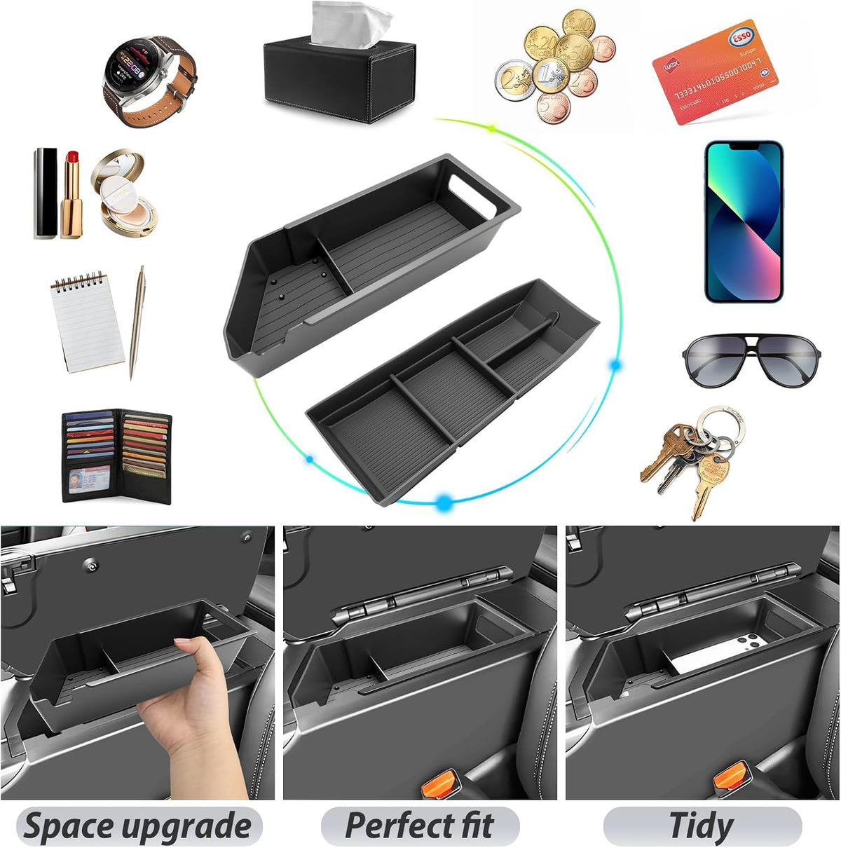 SKTU 2Pack 2024 2025 2026 2027 Chevy Equinox EV Center Console Organizer
