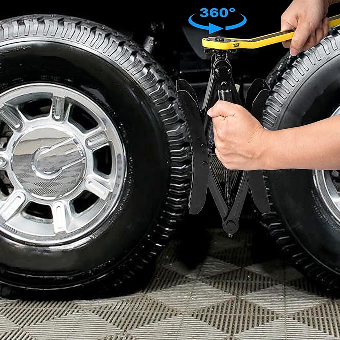 Camper Wheel Chock Stabilizer with Wrench, Premium X Shaped Wheel Chocks for RV Travel Trailer, 2Pcs Heavy Duty Tire Locking Chocks Accessories, for 3.5" to 12" Wheel Gaps