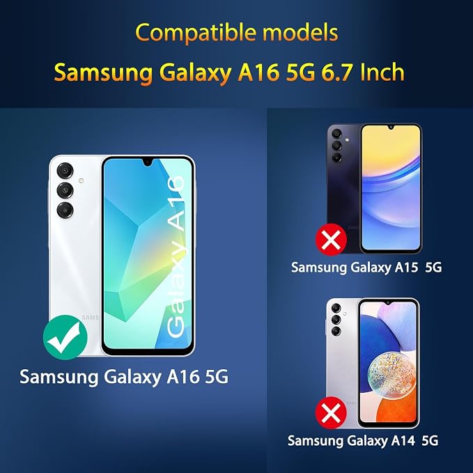 QsmQam 3 Pack Screen Protector for Samsung Galaxy A16 4G/5G + 3 Pack Camera