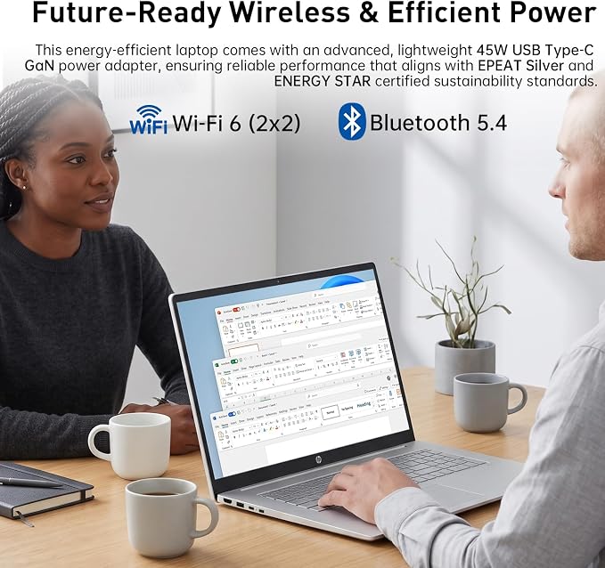 HP OmniBook 17.3” Touchscreen Next Gen AI Laptop, Latest AMD Ryzen 5 CPU | 32GB DDR5 RAM, 1TB SSD, Copilot Key, AMD Radeon 660M Graphics, Backlit Keyboard, Win11 Home, Silver, w/ Wireless Mouse