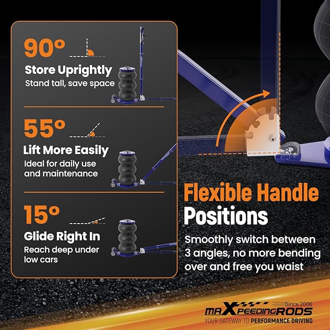 maXpeedingrods 5 Ton (11000 lbs) Air Jack Heavy Duty Pneumatic Jack, Lifting Range 7.87" to 19.69", with 2.36" Extension Adjustable Handle, for Pickup Trucks SUV Van Garage Repair