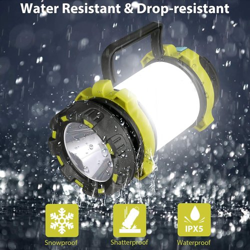 BOBKID Camping Lanterns - Rechargeable 1000LM LED Lights with 6 Modes | IPX5 Waterproof, 2-Pack - Green