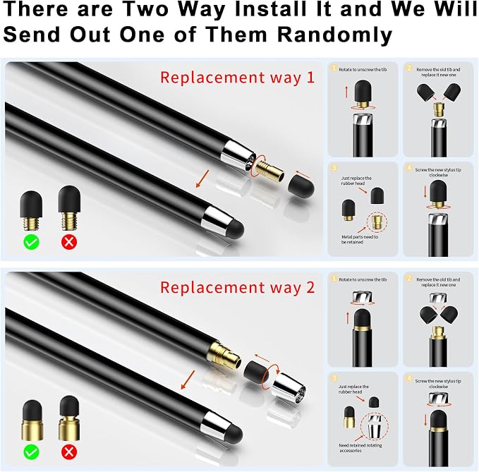 10 PCS Stylus, Stylus Pen for Touchscreen, Stylus 2-in-1 High Sensitivity &