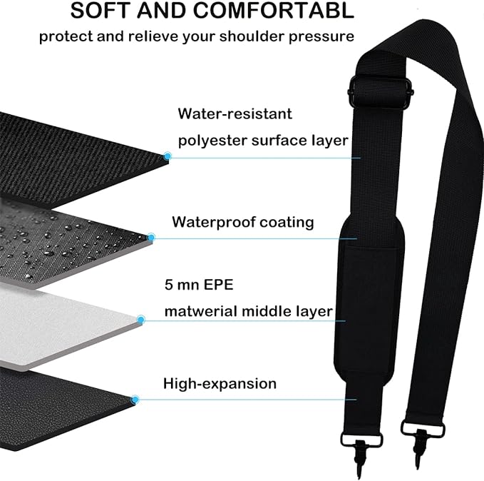 Universal Replacement Laptop Shoulder Strap, Durable 55" Adjustable Comfortable