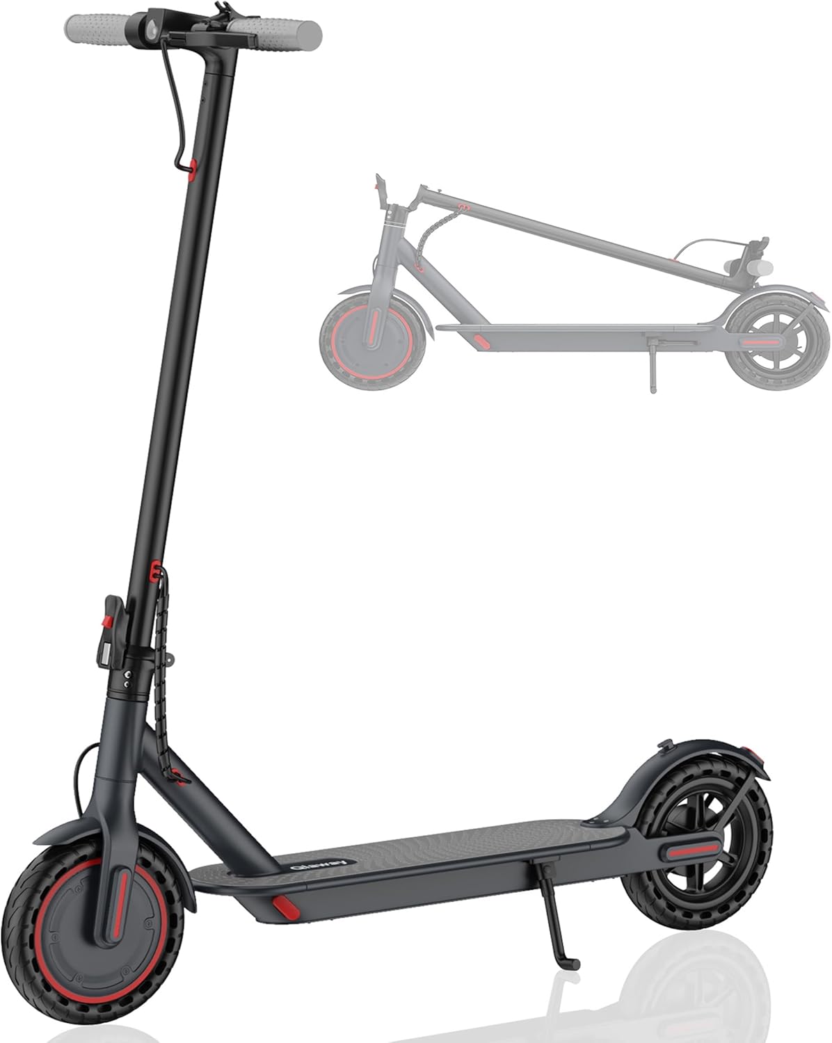 Qlaway Electric Scooter - Powerful 350W/500W Motor, 22-Mile Range, Foldable Design, Dual Braking System