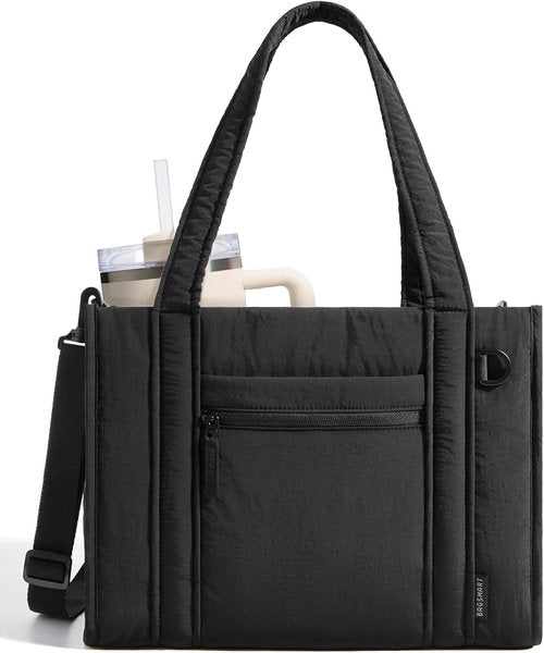 BAGSMART Boxy Tote Bag - Stylish Crossbody with Zipper | Perfect for Travel, Work & College