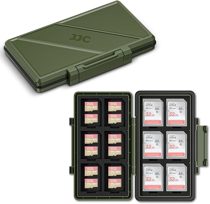 Green 36 Slots Memory Card Case Water-Resistant Anti-Shock Memory Card Wallet