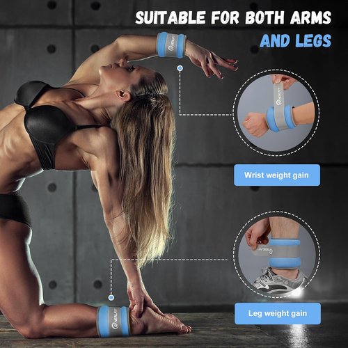 NEALFIT Ankle Weights - Adjustable Leg & Arm Weights for Running, Gymnastics, Fitness | Unisex