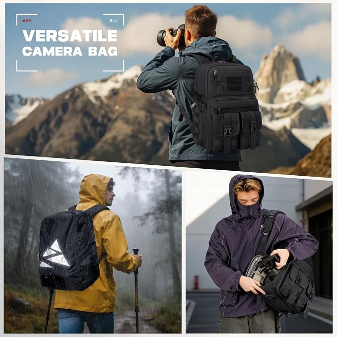 RAINSMORE Camera Bag Backpack for DSLR/SLR/Mirrorless Camera Bags for