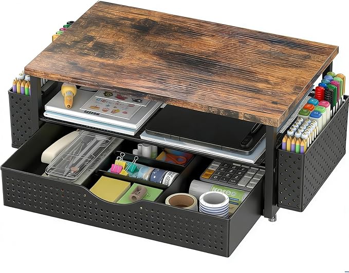 Spacrea Desk Organizer and Accessories, Computer Monitor Stand Riser