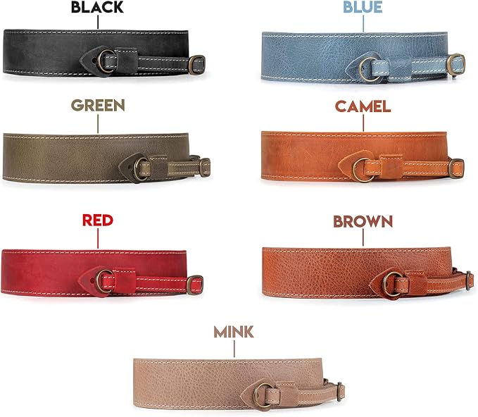MegaGear SLR, DSLR Sierra Series Genuine Leather Camera Shoulder or Neck Strap