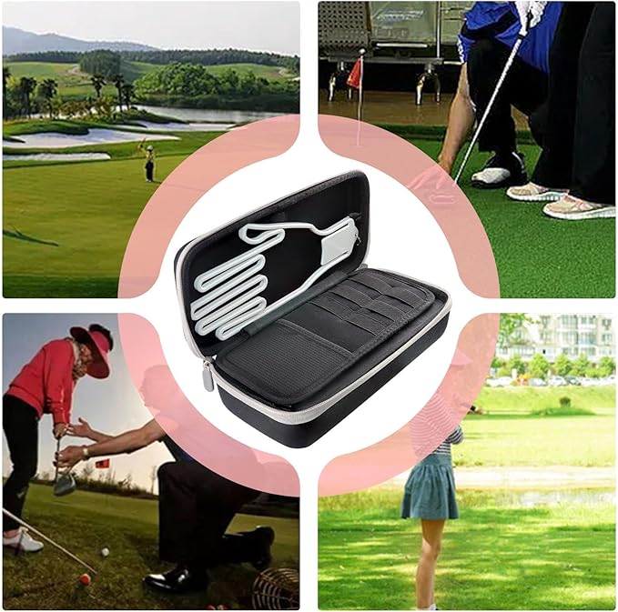 Golf Glove Case, Accessories Caddy Organizer, Storage Pouch Bag, 25x11.4x7.5cm, for Tees Divot Tools Ball Markers, Travel Size for Men Women, Outdoor Golfers, Sports Enthusiasts Practical Solution