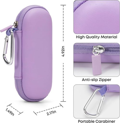 AliveCor KardiaMobile 1L & 6L EKG Monitor Case - Hard Travel Carrying Bag with Organizer & Carabiner Clip