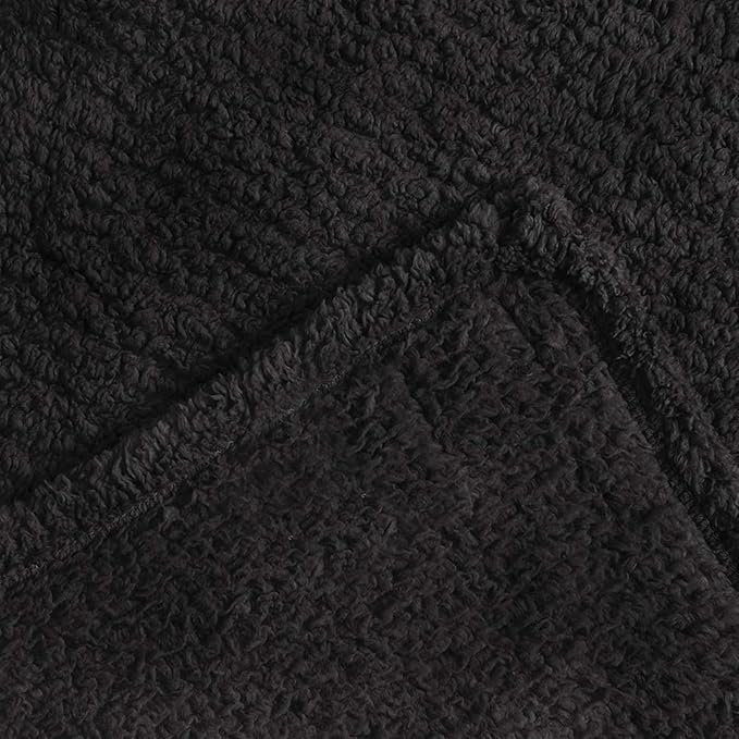 Pet Blankets for Couch Sofa Bed Dog Blankets Reversible Cat Blanket Soft Furniture Protector Cover for Small Medium Large Dogs Cats, Black, 65 x 83 inches