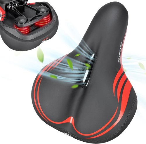 KEMIMOTO Bike Seat Cushion - Comfortable Foam Padded Saddle for Men & Women | Ideal for Touring & Commuting