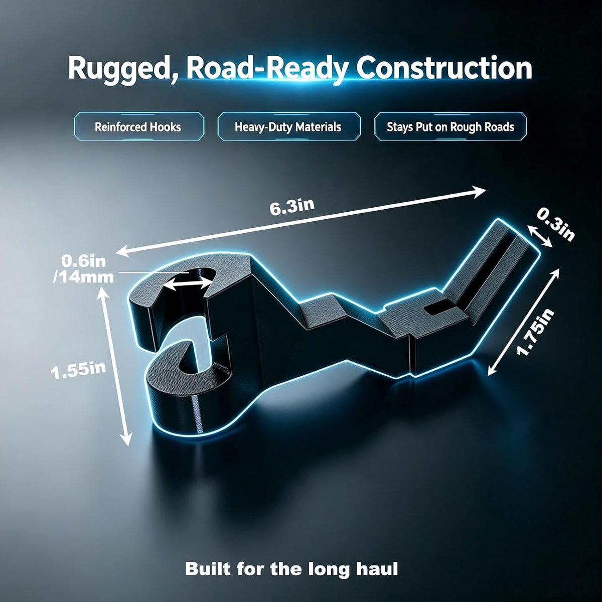 2 Pack Hard Hat Holder – Quick-Install Truck Headrest Hook(Black)