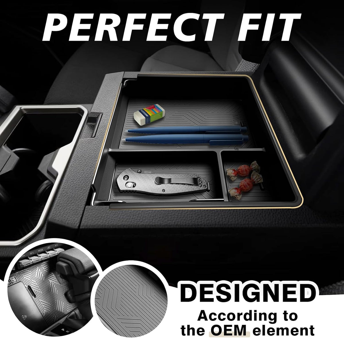 Muslogy Center Console Organizer & Cup Holder for 2025 2026 Toyota 4Runner