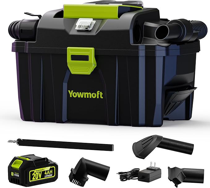 20V Cordless Shop Vac, 2.5 Gallon Shop Vacuum with 4.0Ah Battery(2 Packs)