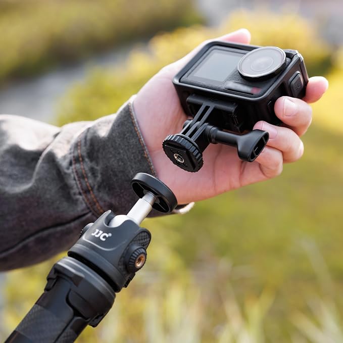 2-in-1 Action Camera Hot Shoe Mount Adapter, Tripod Mount & Cold Shoe Camera