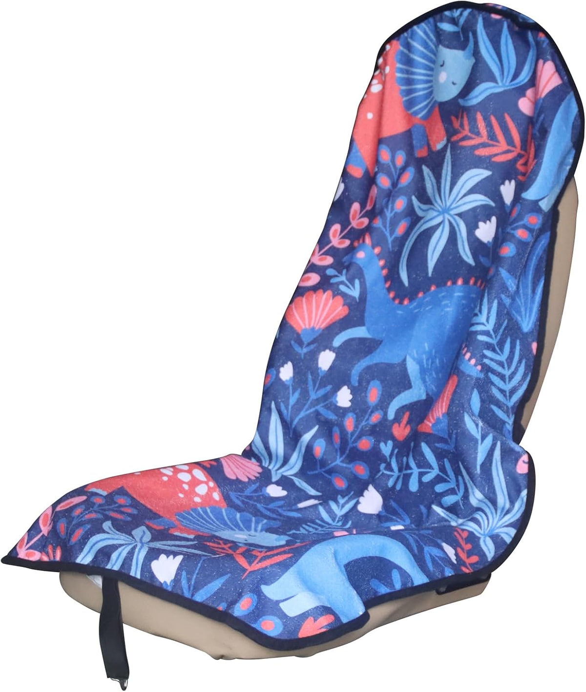 Sweat Towel Car Seat Cover Protector Front Seats for Gym Workout, Running, Swimming, Beach and Hiking, Waterproof Universal Seat Cover for Car, Trucks, Van & SUV (1, Dinosaur, Front)