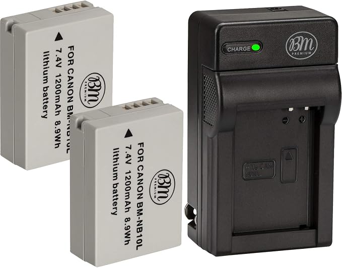 BM Premium 2 Pack of NB-10L Battery and Charger Kit